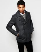 Selected Homme Wool Peacoat - Charcoal