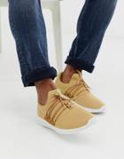 New Look Stone Lace Up Runner Sneakers - Stone