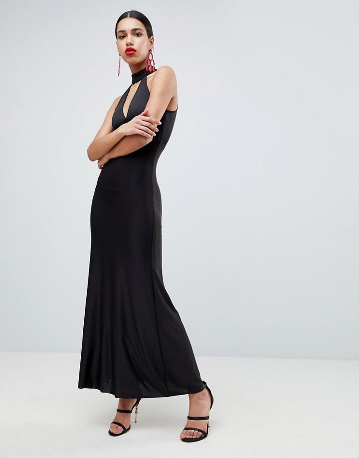 Ax Paris Keyhole Maxi Dress - Black