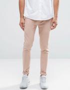 Asos Extreme Super Skinny Smart Pants In Pink - Pink