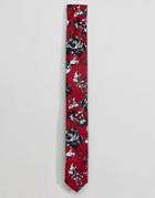 Asos Tie In Red Floral - Red