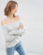 Asos Lounge Jumper In Asymmetric Shape With A Touch Of Cashmere - Gray