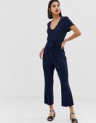 Vero Moda Rib Wrap Front Jumpsuit - Navy