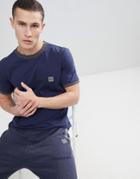 Boss Tipped Cuff T-shirt In Navy - Navy