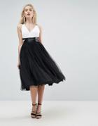 Asos Premium Tulle Midi Prom Dress With Ribbon Ties - Multi