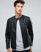 New Look Faux Leather Biker Jacket In Black - Black