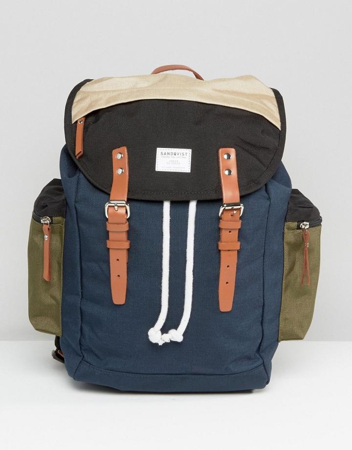 Sandqvist Lars Goran Cordura Backpack In Multi - Multi