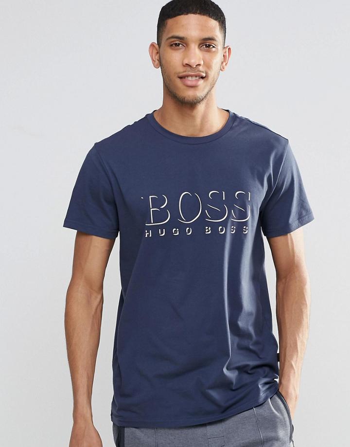 Hugo Boss Logo Regular Fit T-shirt In Navy - Navy