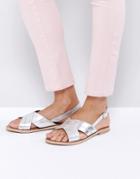 New Look Cross Strap Sandals - Silver