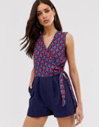 Closet 2-in-1 Wrap Romper - Navy