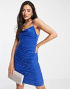 Femme Luxe Body-conscious Dress In Cobalt-blues