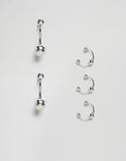 Cheap Monday Pierced Earring Party Kit - Silver