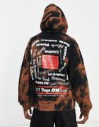 Topman Oversized Last Days Tie Dye Hoodie-black