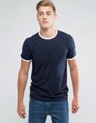 D-struct Slim Fit Ringer T-shirt - Navy