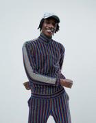 Jaded London Track Top In Rainbow Stripe With Side Stripe-multi
