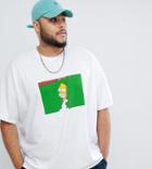 The Simpsons X Asos Design Plus T-shirt With Homer Print - White