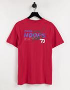 Puma Hoops Graphic Backprint T-shirt In Maroon-red