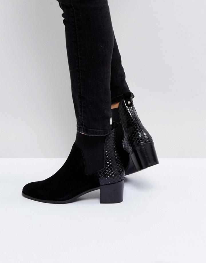 Dune Oprentice Heeled Ankle Boots - Black