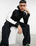 Le Breve Hoodie Set In Black With White Panel
