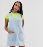 Reclaimed Vintage Inspired Denim Mini Pini Dress-blue