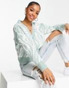 New Look Marble Cardigan In Green