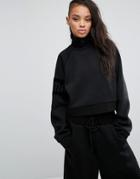Fenty X Puma By Rihanna Cropped Zip Sweatshirt - Black