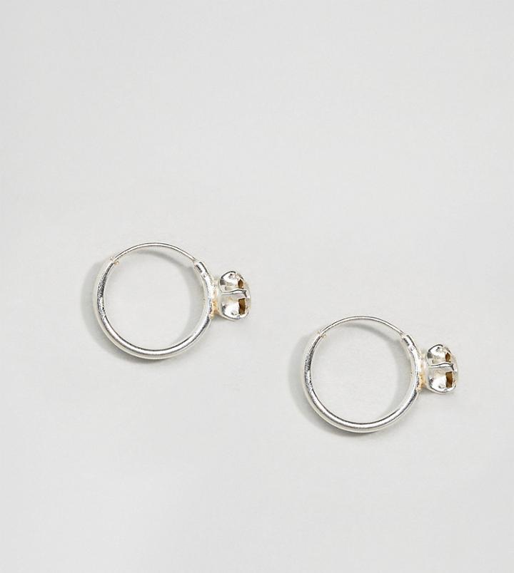 Kingsley Ryan Sterling Silver Gem Set Hoop Earrings - Silver