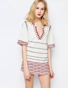 Piper Embroidered Butuan Tunic Dress - White