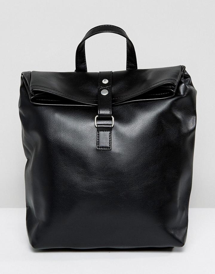 Pieces Foldover Backpack - Black