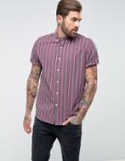 Asos Oversized Sateen Stripe Shirt - Black