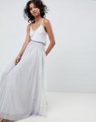 Needle & Thread Tulle Maxi Skirt In Vintage Blue