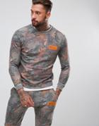Hype Sweatshirt In Wood Camo - Green