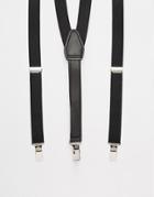 Asos Suspenders In Black With Vintage Finish - Black