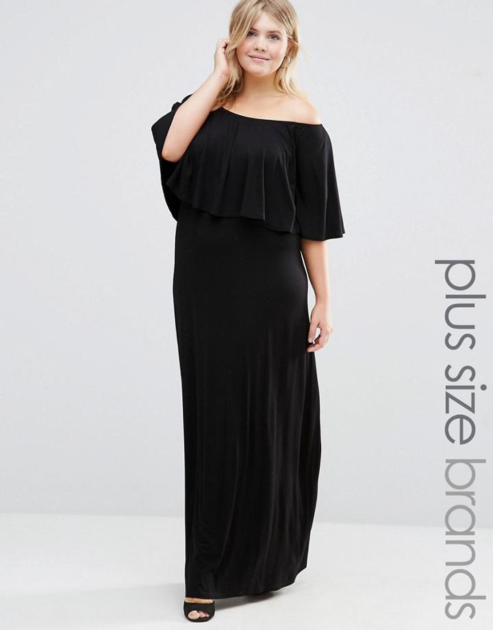 Junarose Off Shoulder Jersey Maxi Dress - Black