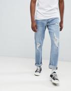 Jack & Jones Jeans In Slim Fit With Distressing - Blue