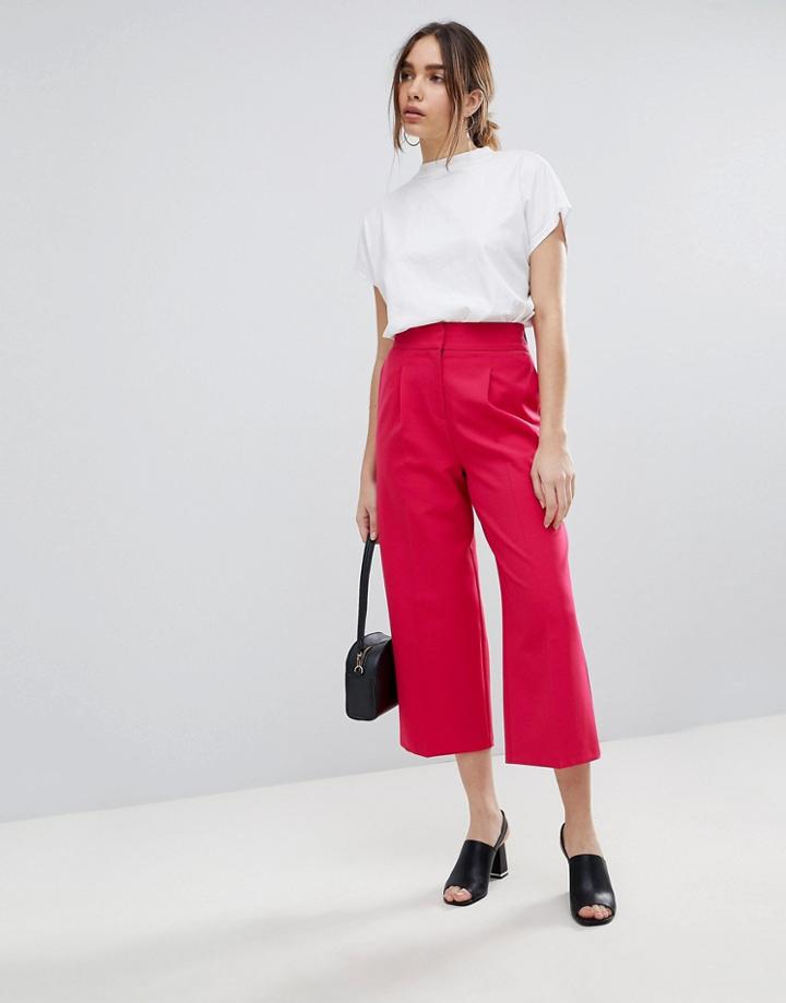 Asos Tailored Minimal Culottes-pink