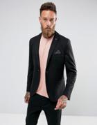 Selected Homme Slim Blazer In Texture - Black