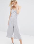 Influence Culotte Jumpsuit With Ring Detail - Gray