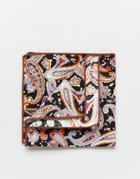 7x Pocket Square Paisley Print In Box - Black