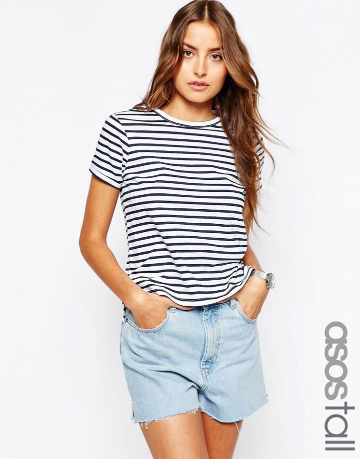 Asos Tall Short Sleeve Stripe Top