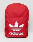 Adidas Originals Large Trefoil Logo Backpack In Red Dq3157 - Red
