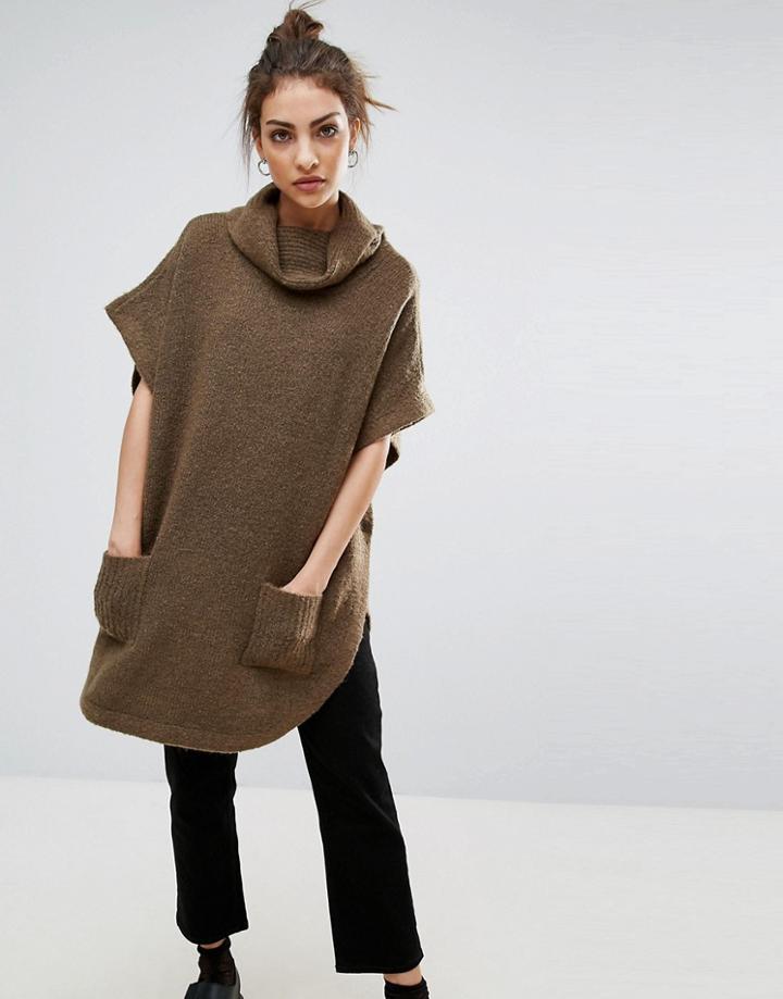 B.young Kimono Sleeve Turtleneck - Green
