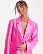 Asos Design Ultimate Oversized Grandad Blazer In Hot Pink