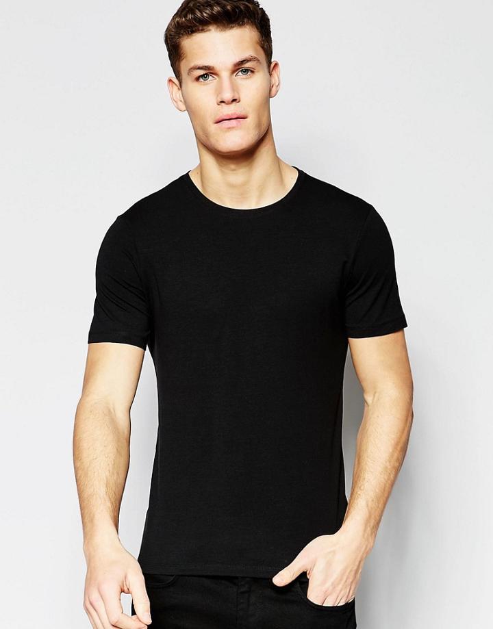 New Look Muscle Fit T-shirt In Black - Black