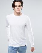 Solid Long Sleeve T-shirt In White - White