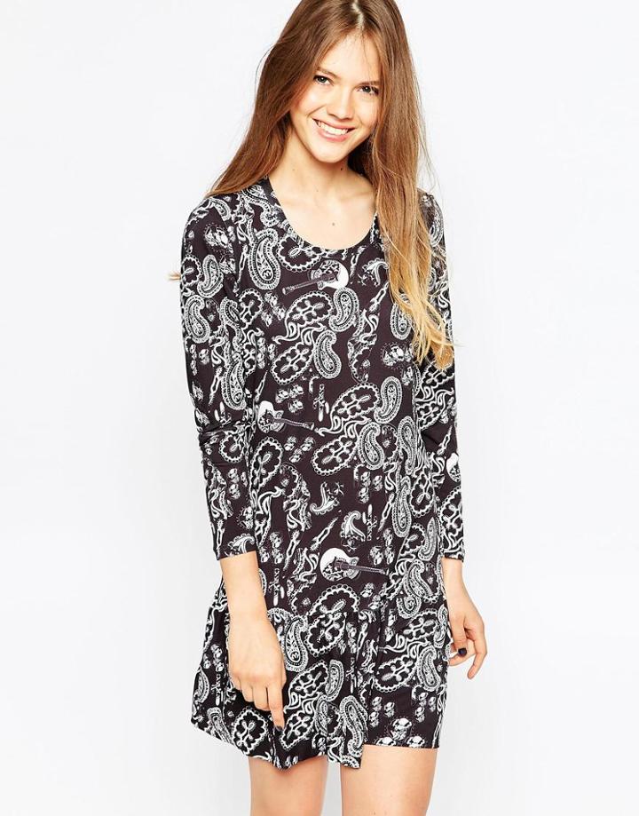 Ivana Helsinki Long Sleeve Printed Shift Dress