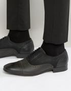 Asos Brogue Shoes In Black Leather And Textile - Black