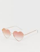 Quay Australia Heart Breaker Sunglasses In Rose Gold - Pink