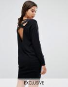 Micha Lounge Elastic Strap Sweater Dress - Black