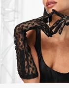 Asos Design Long Lace Gloves Black